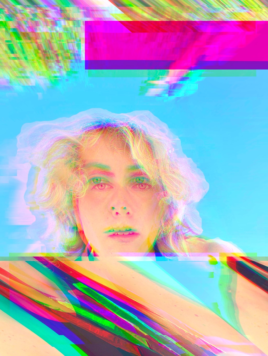 Photo of Lyra McMahon against a colorful mosaic